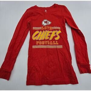 NFL Team Apparel Kansas City Chiefs Girl's 7/8 Red Long Sleeve Shirt